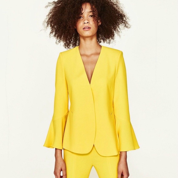 Zara Jackets & Blazers - Zara Sunny Yellow Blazer Jacket
